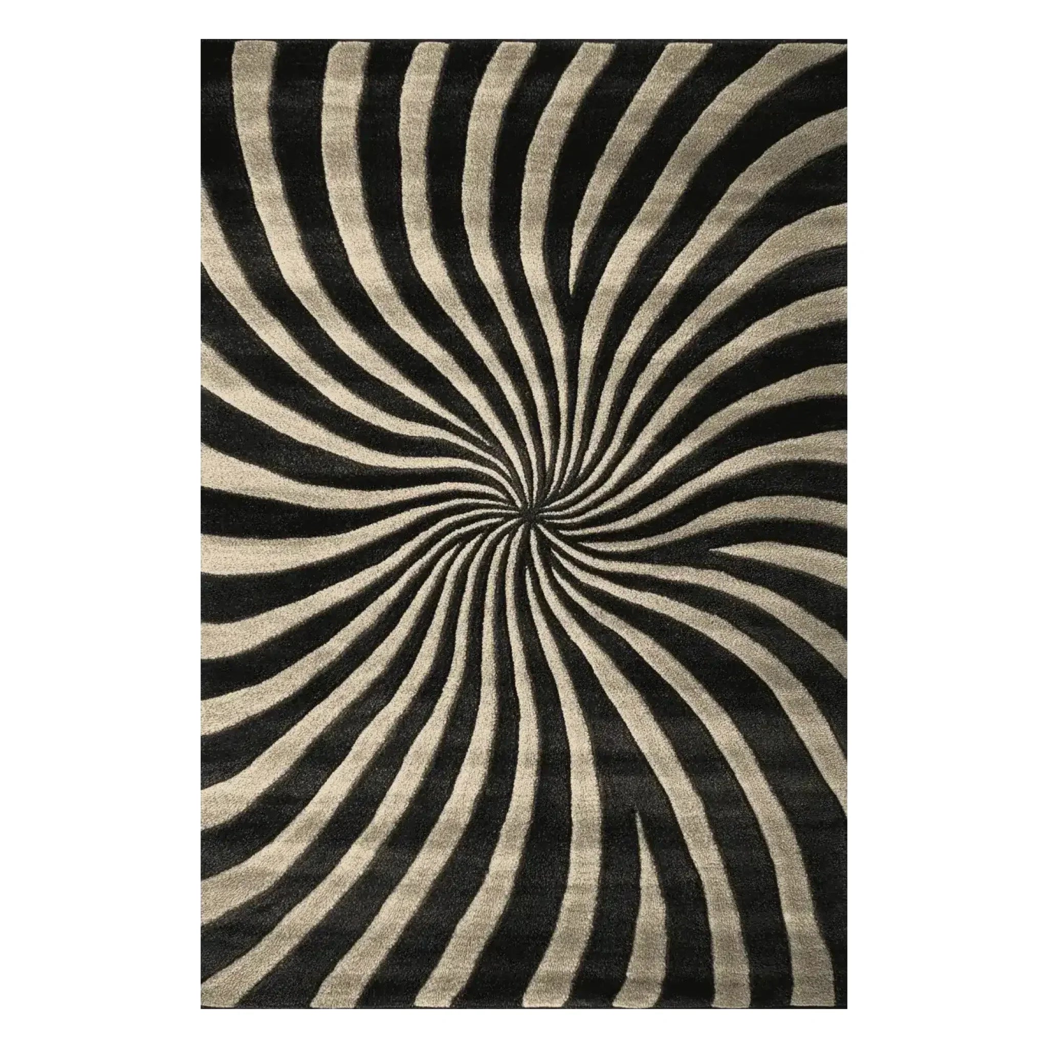 Midnight Spiral Dance Hand Tufted Rug