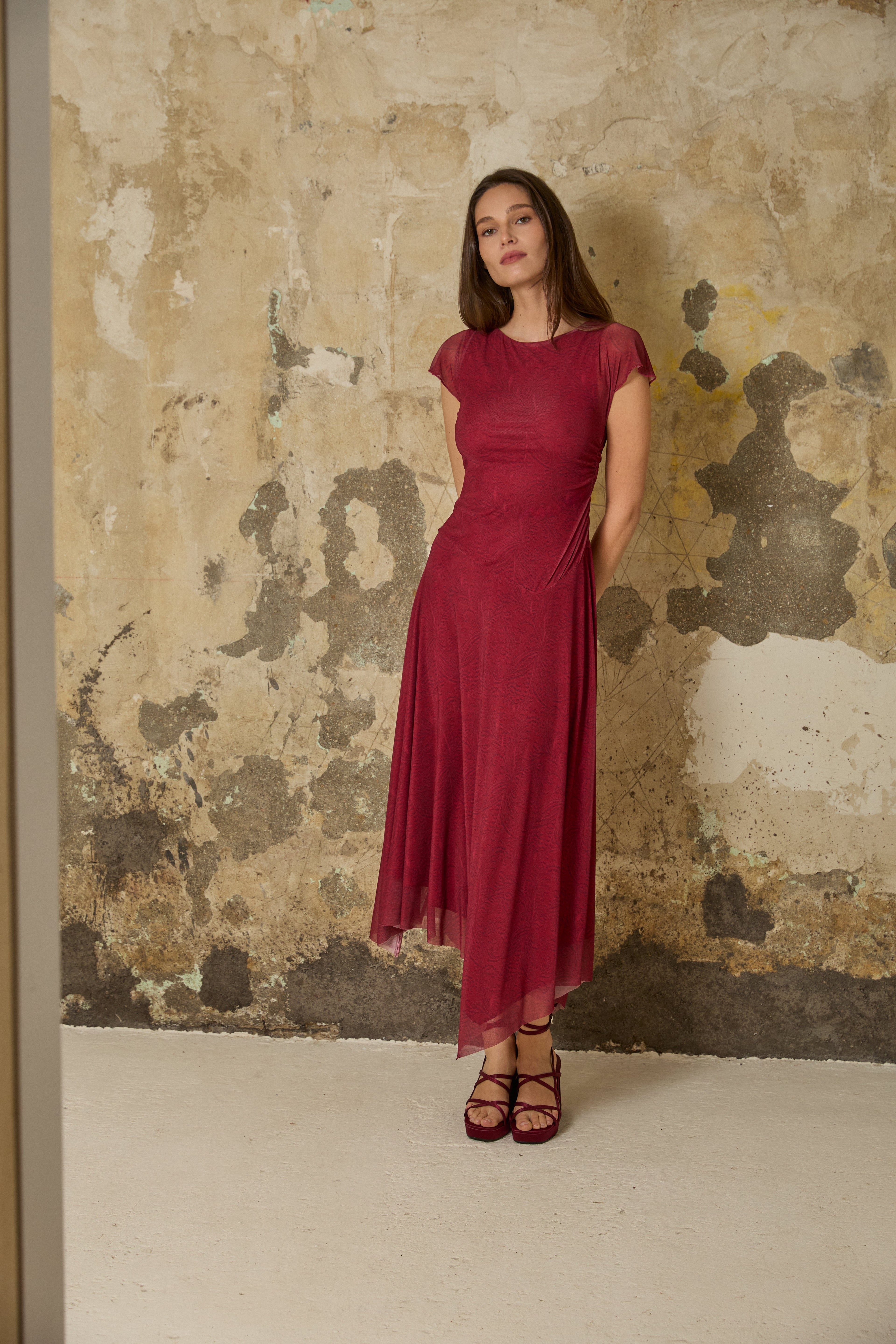 VESTIDO MANU BURDEOS