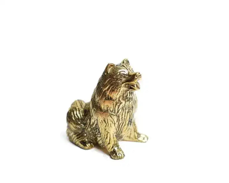 Miniature Dog Solid Brass Sculpture
