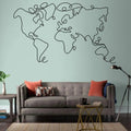 Minimalist World Map Metal Wall Decor