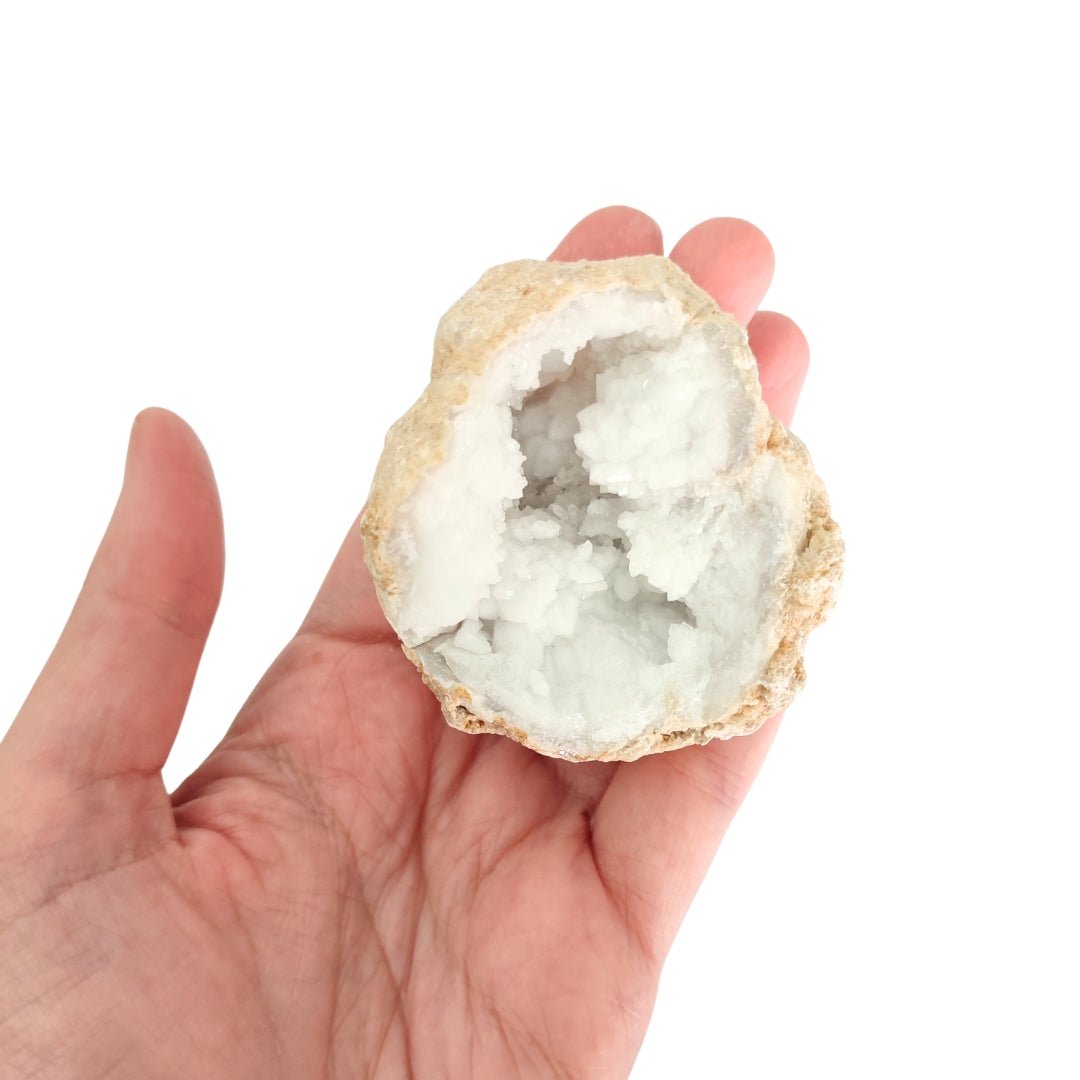 Mitad Geoda de Cuarzo Blanco
