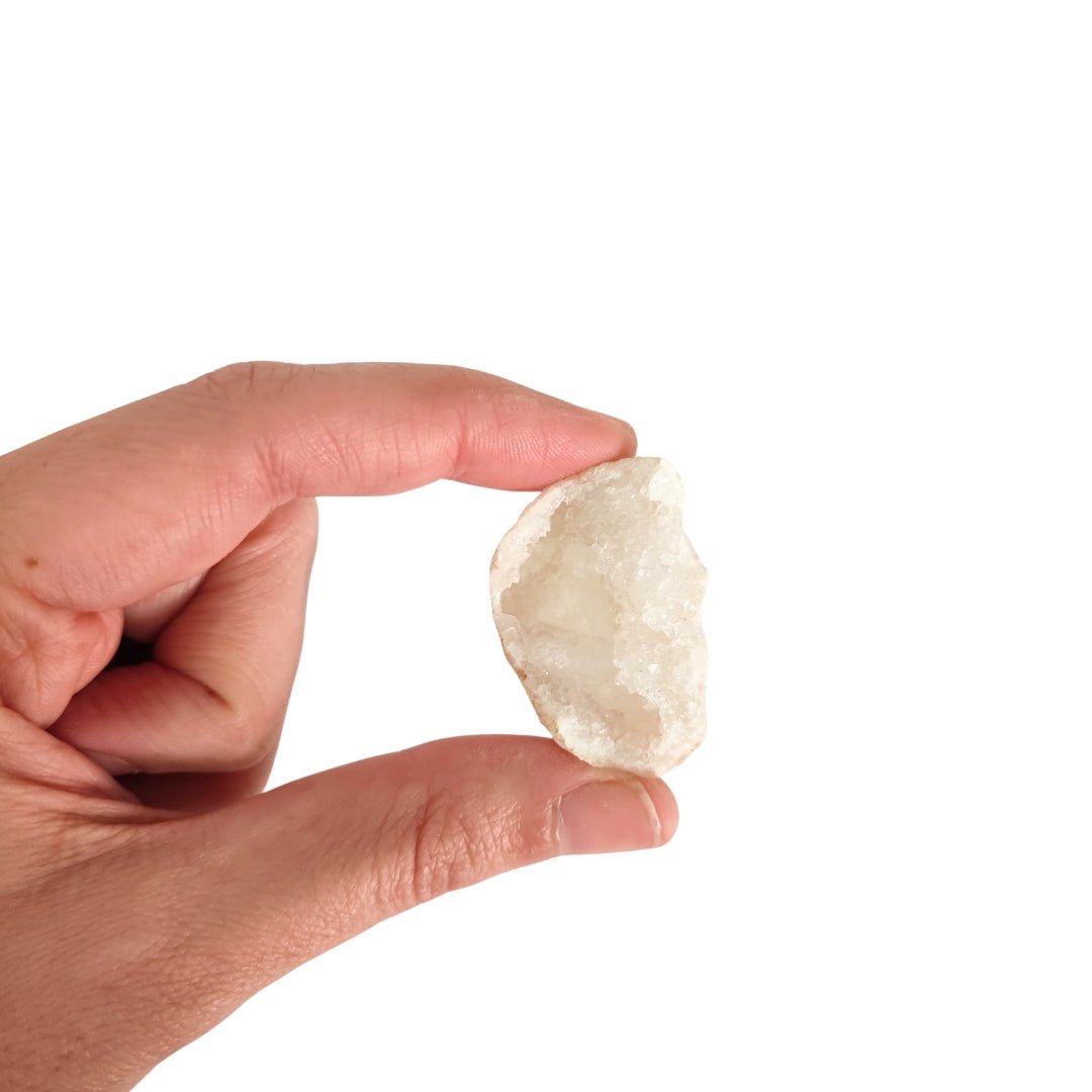 Mitad Geoda de Cuarzo Blanco