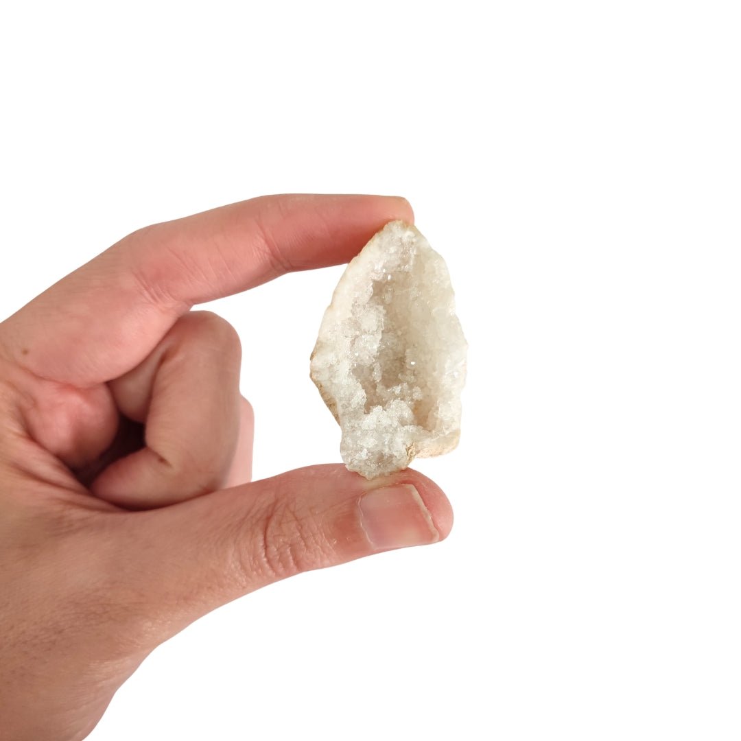 Mitad Geoda de Cuarzo Blanco