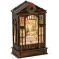Christmas Snow Globe Lantern with Lights, Swirling Glitter, Battery Operated Musical, Bronze Tone