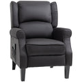 Wingback Massage Recliner with Remote Control and Extendable Footrest Black