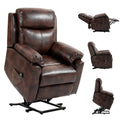 Power Lift Recliner Chair, Overstuffed Faux Leather Reclining Armchair, Dark Brown