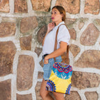 Mochila de Mujer y Bolso de hombro grande BagPack Mandala Amarilla | CHULA Tulum