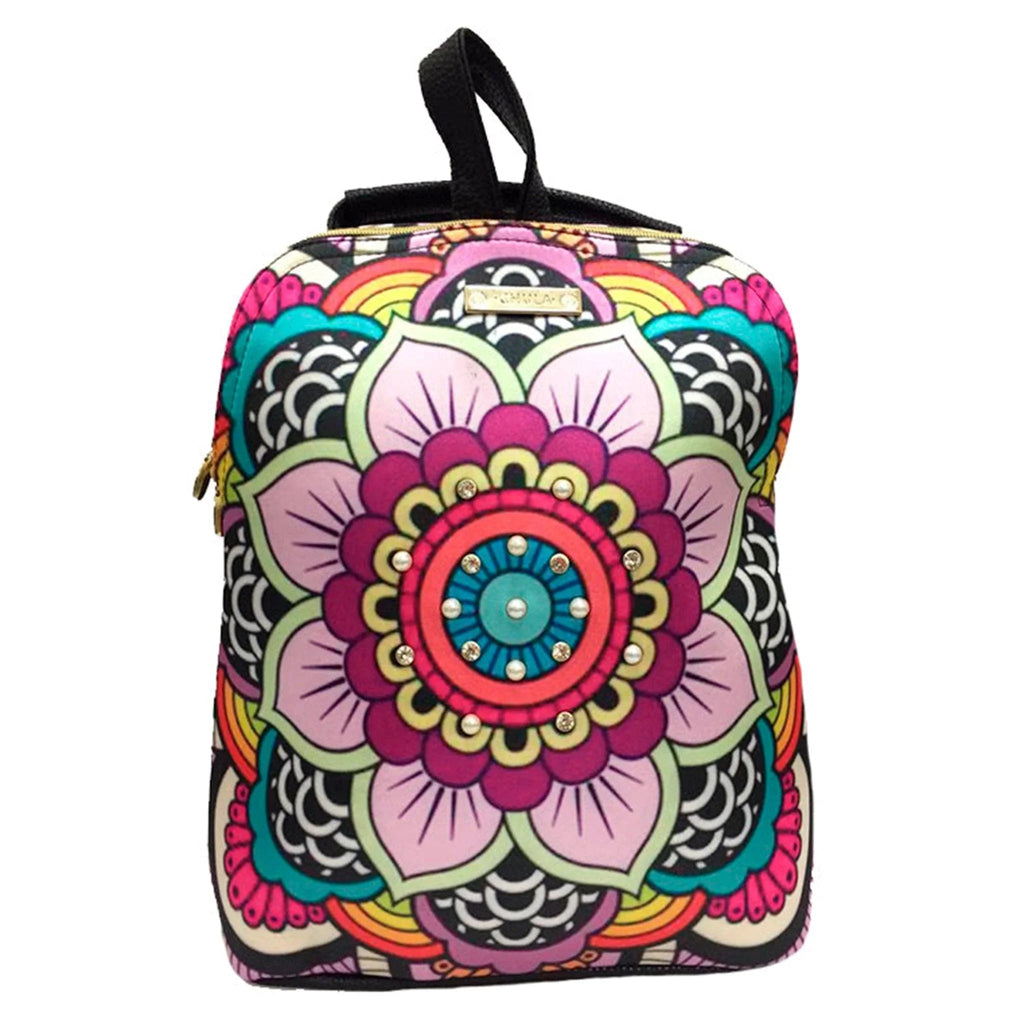 Mochila de Mujer y Bolso de hombro grande BagPack Mandala Arcoíris | CHULA Tulum