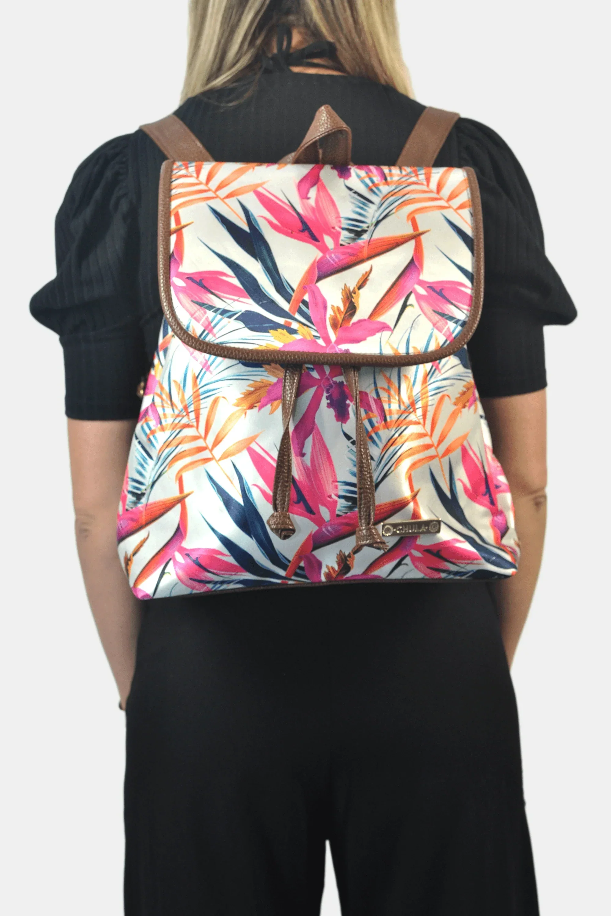 Mochila de Mujer grande BagPack Celine Paraíso de Orquídeas | CHULA Tulum