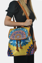Mochila de Mujer grande BagPack Celine Mandala Amarilla | CHULA Tulum
