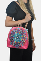 Mochila pequeña de Mujer y Bolso de hombro Mini BackPack Mandala Rosa | CHULA Tulum