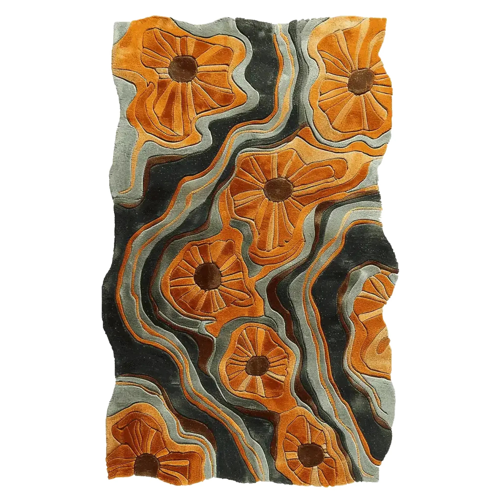 Modern Botanical Flow Hand Tufted Rug