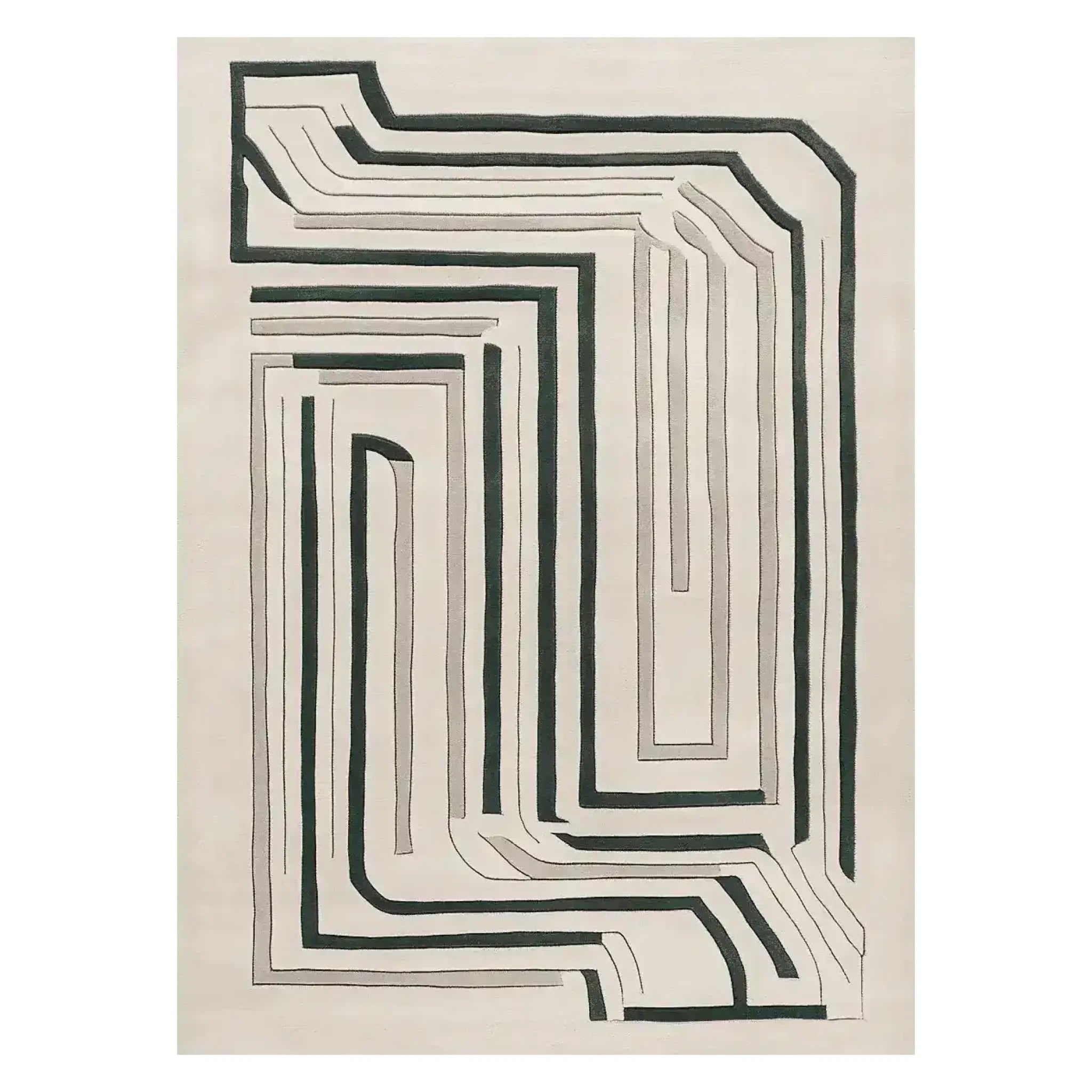 Modern Motion Maze Hand Tufted Rug