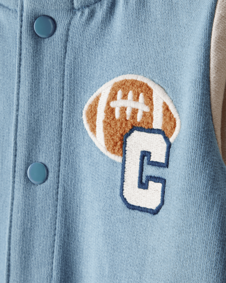 Mono estilo varsity de manga larga en algodón