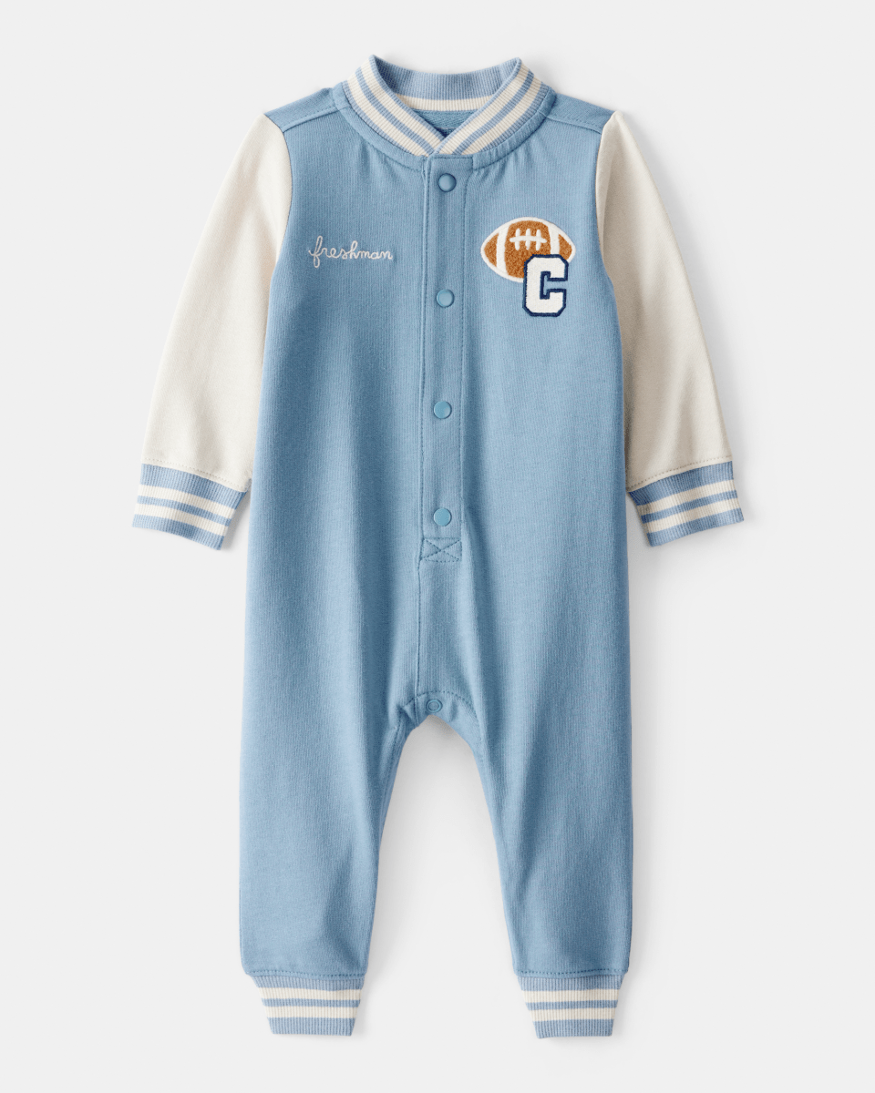 Mono estilo varsity de manga larga en algodón