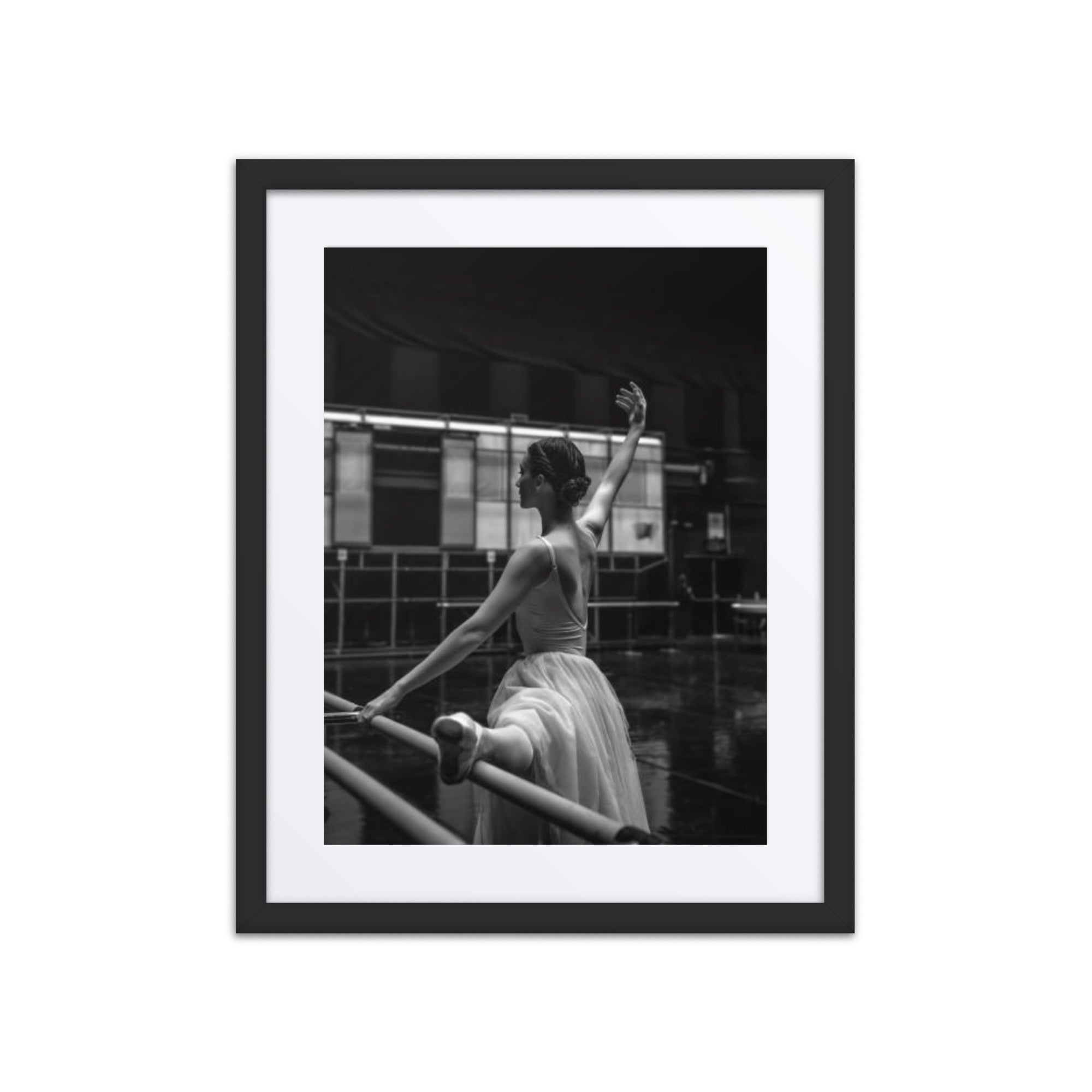 Monochrome Ballet Studio | Dance-Art Framed Poster #84 (25.5" H x 21.5" W)