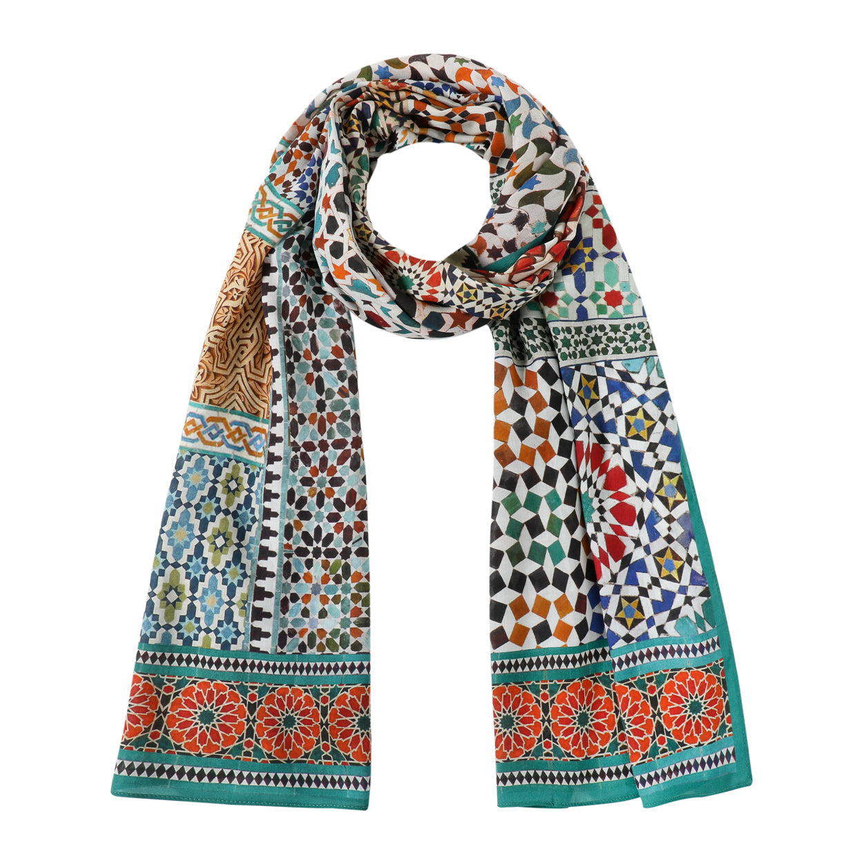 Moroccan Tiles Inspired Multicolor Scarf Dajla