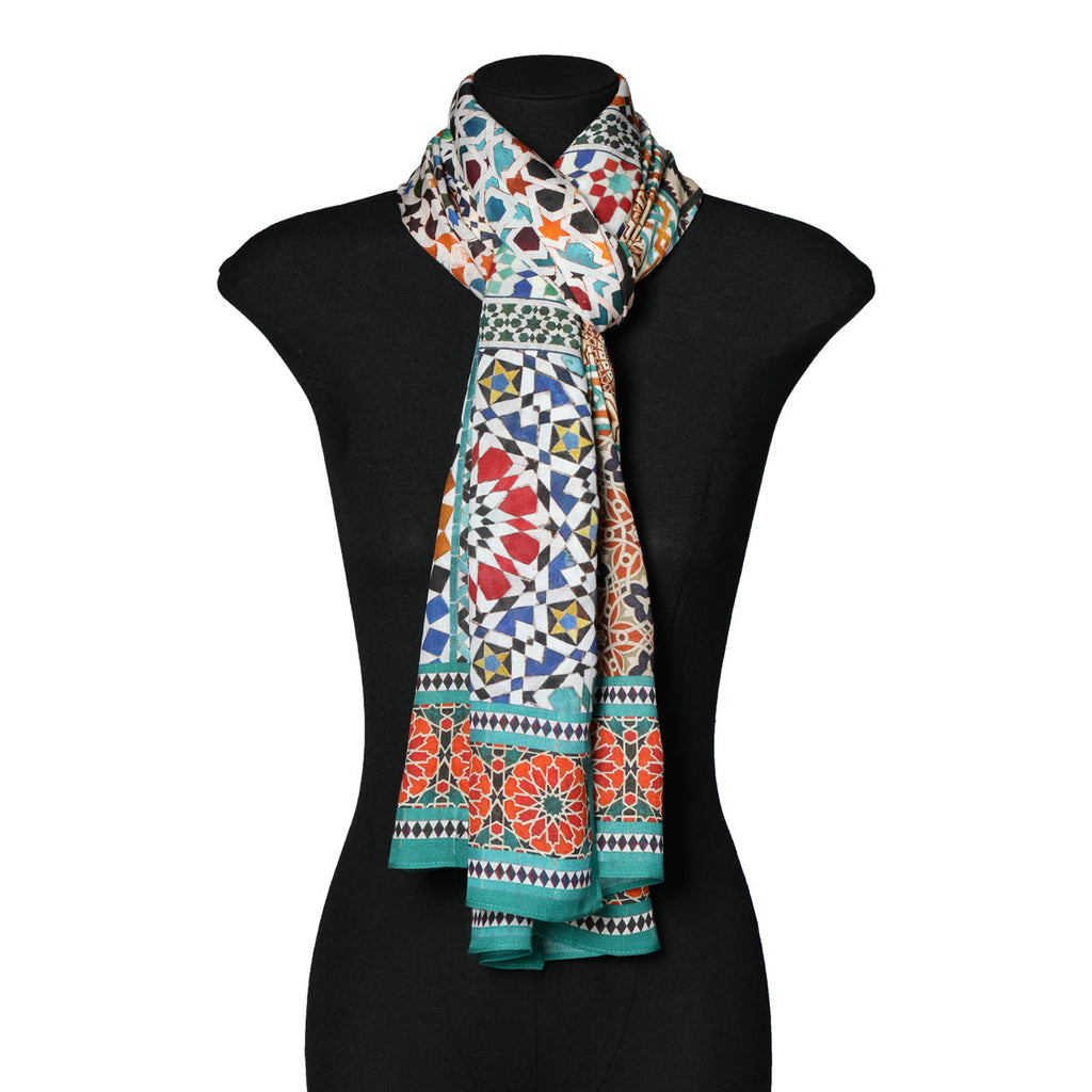 Moroccan Tiles Inspired Multicolor Scarf Dajla