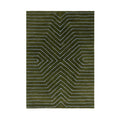 Moss Green Geometric Hand Tufted Wool Rug