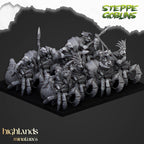 Mounted coast goblins, Highlands Miniatures