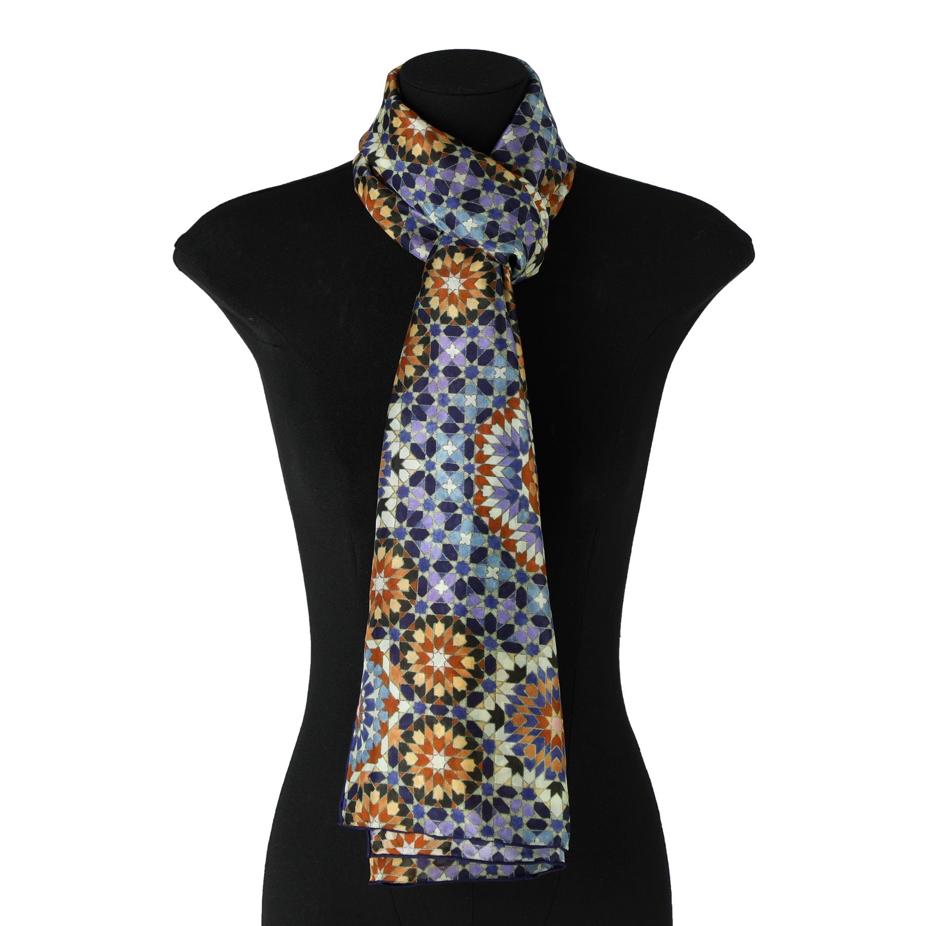 Purple & Brown Silk Scarf Baraka V2