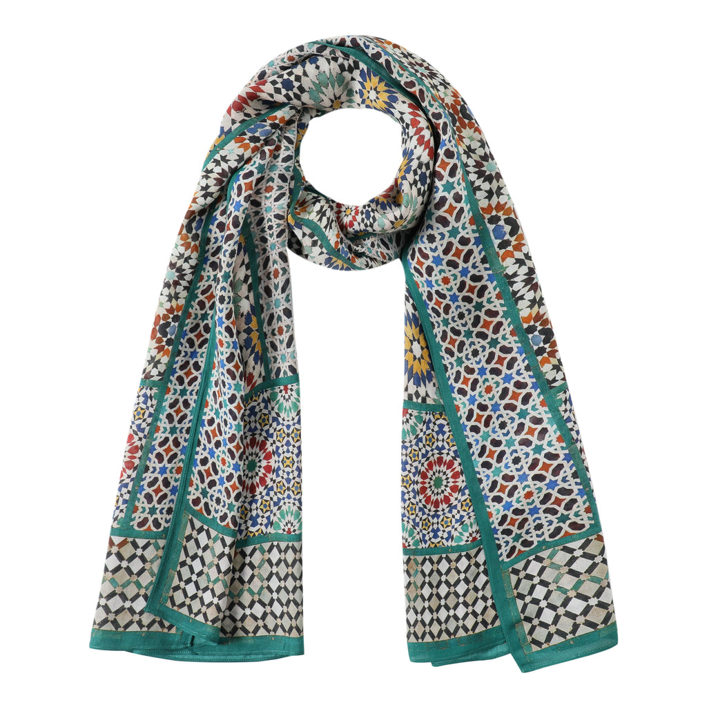 Moroccan Mosaic Tiles Inspired Scarf Zagora