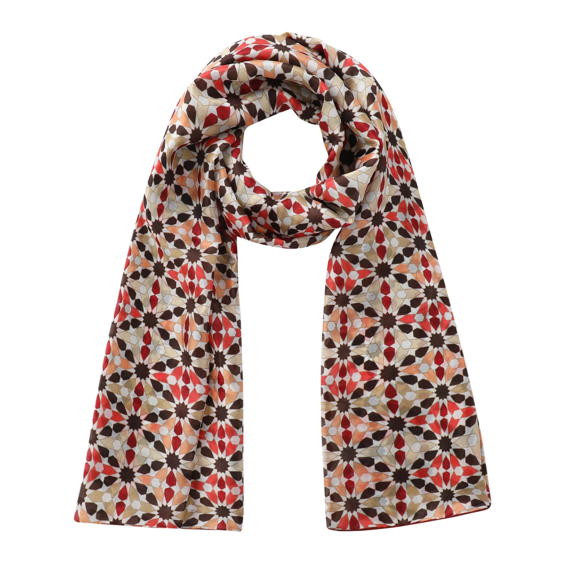 Islamic Mosaic Tile Silk Scarf Suhail V1