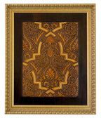 Islamic Art Leather Wall Art Decoration Piece Paños de Sebka Gold