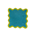 Mustard and Blue Scallop 100% Linen Placemat