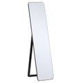 62" x 15" Full Length Mirror, Floor Standing Leaning Mirror with Support Frame, Black