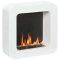 Wall Mounted Ethanol Fireplace with 1L Tank, 2.5 Hour Burning Time, White