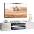 Floating TV Stand Cabinet for TVs up to 60", Wall Mounted TV Unit w/ Open Shelf, Cupboards, White