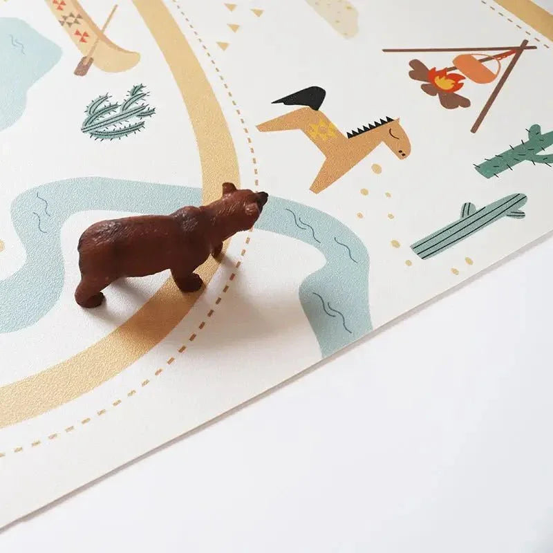 Children's Recycled Vinyl Rug SUPER WESTERN