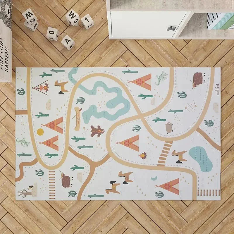 Children's Recycled Vinyl Rug SUPER WESTERN