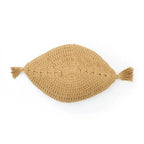 Cojín decorativo bohème algodon crochet PLUME MOUTARDE