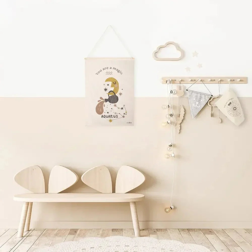 Mural habitación infantil zodíaco horóscopo LITTLE ACUARIO
