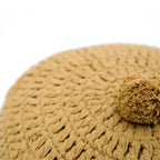 Cojín decorativo algodon redondo crochet LENKA MOUTARDE