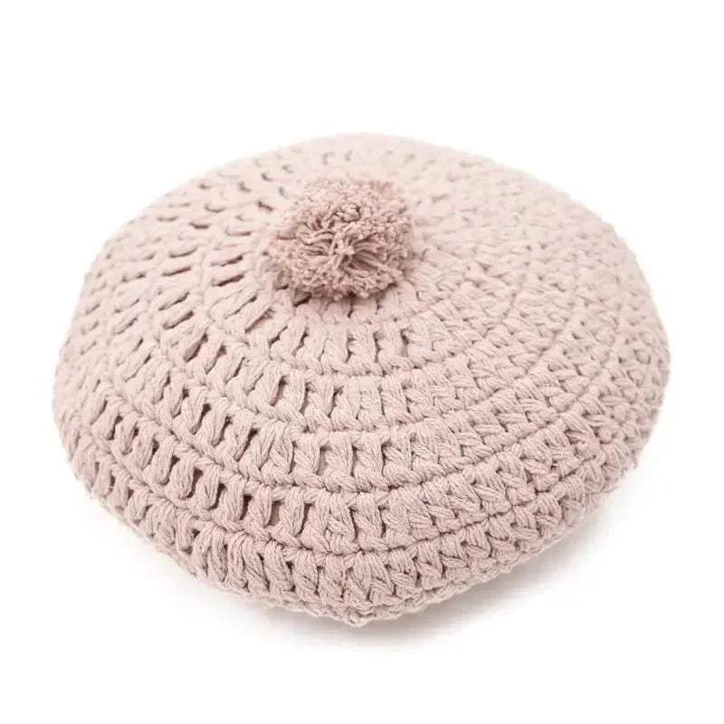 Cojín decorativo algodon redondo crochet LENKA ROSE NUDE