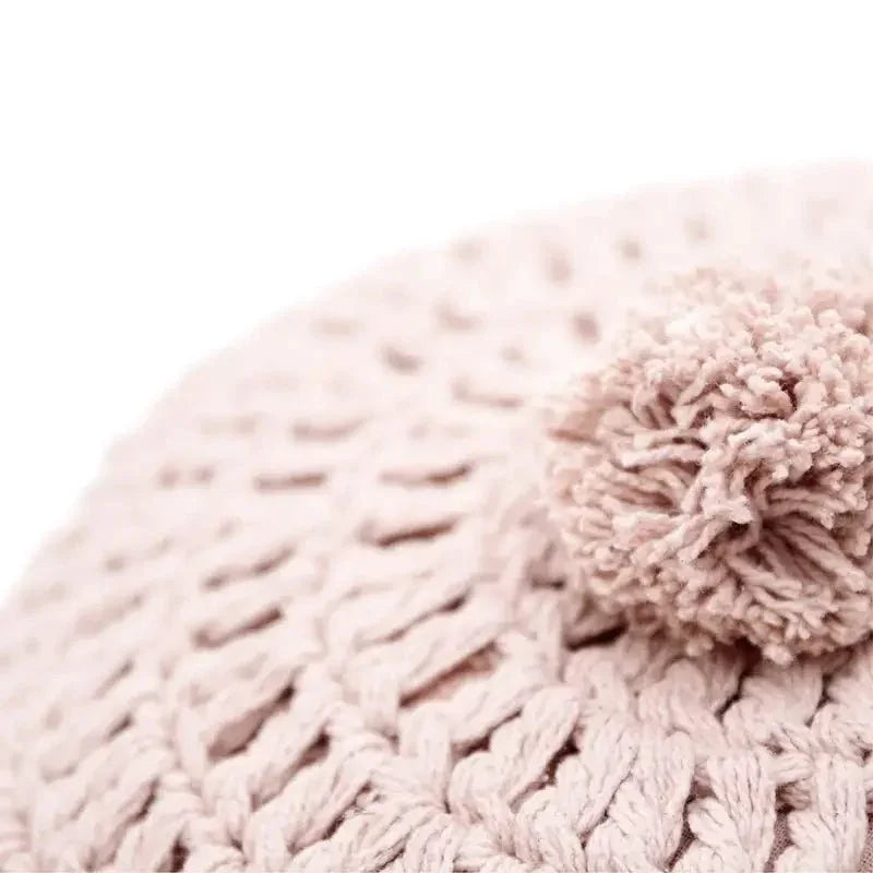 Cojín decorativo algodon redondo crochet LENKA ROSE NUDE