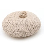 Cojín decorativo algodon redondo crochetLENKA ECRU