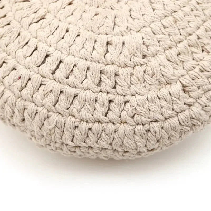Cojín decorativo algodon redondo crochetLENKA ECRU