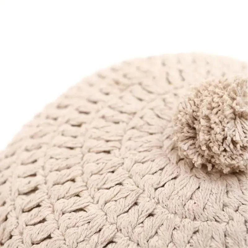 Cojín decorativo algodon redondo crochetLENKA ECRU