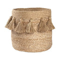 Cesta de almacenaje de yute con pompones IDRIS