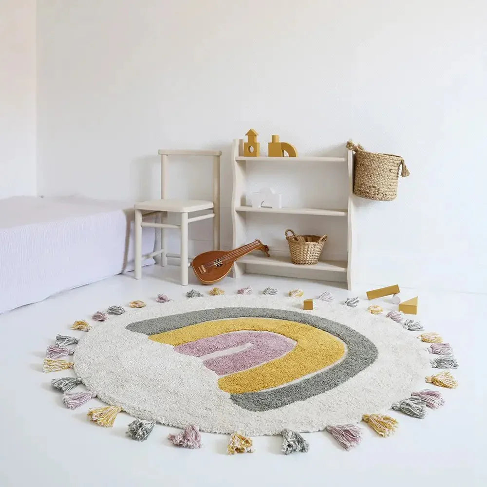 Alfombra Infantil 110 cm RAINBOW MOSS Algodón Lavable a máquina