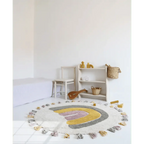 Alfombra Infantil 110 cm RAINBOW MOSS Algodón Lavable en lavadora