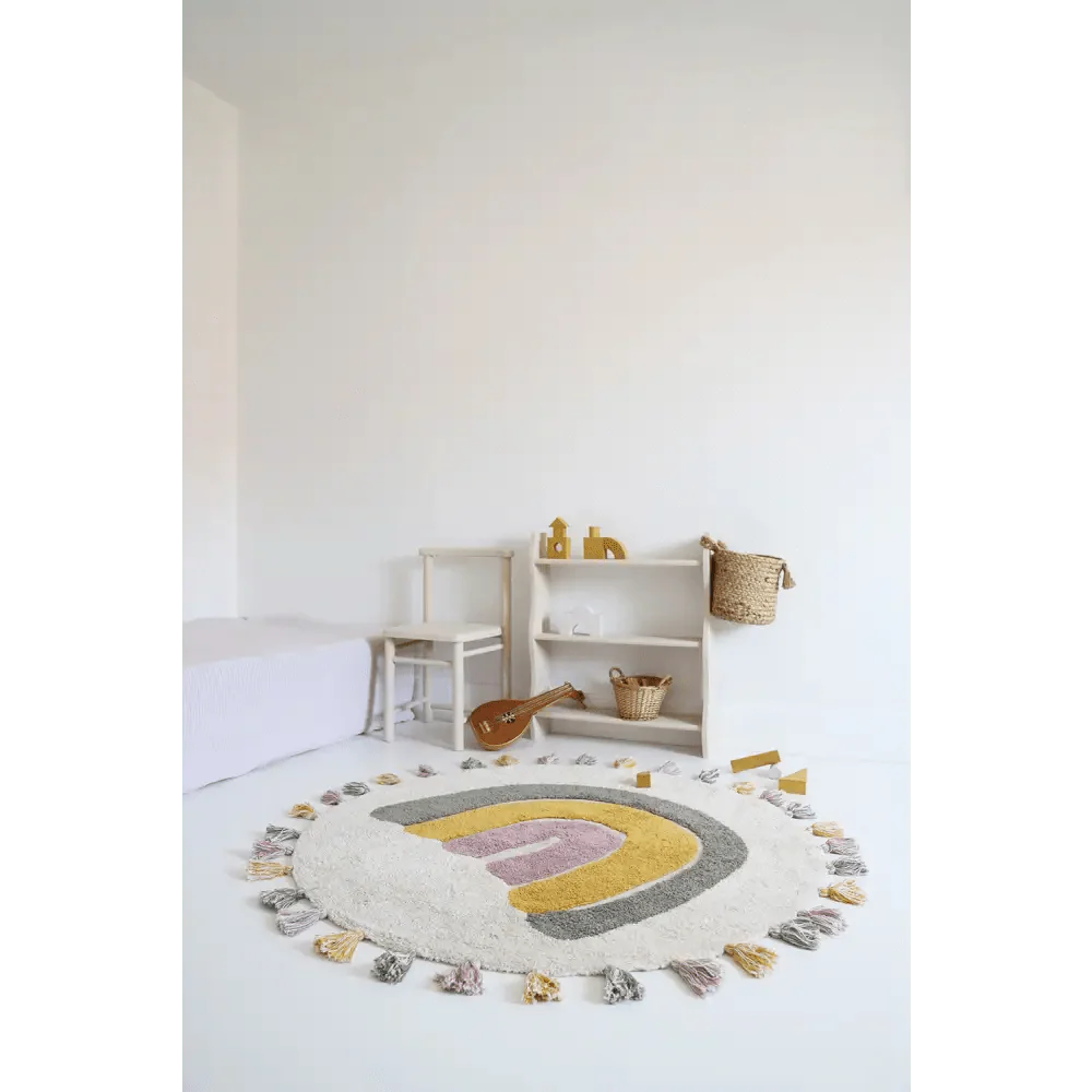 Alfombra Infantil 110 cm RAINBOW MOSS Algodón Lavable en lavadora