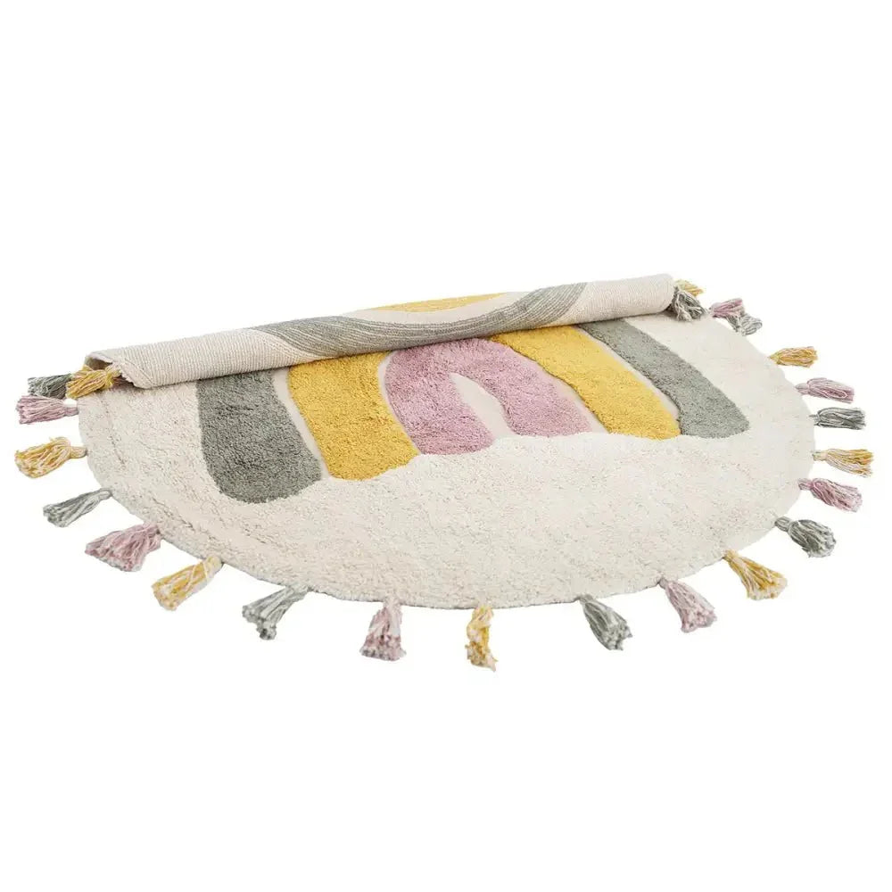 Alfombra Infantil 110 cm RAINBOW MOSS Algodón Lavable en lavadora