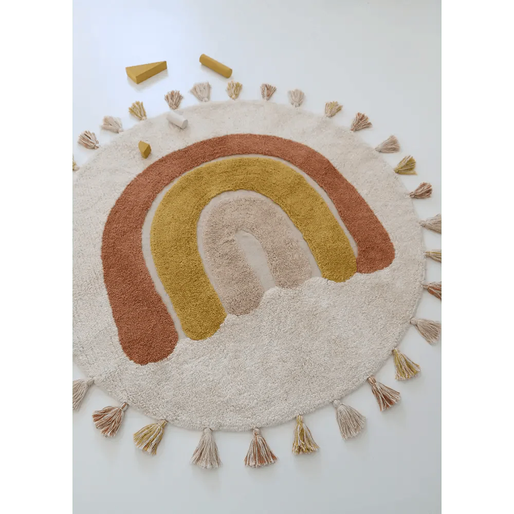 Alfombra Infantil 110 cm RAINBOW TOFFEE Algodón Lavable en lavadora