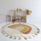 Alfombra Infantil 110 cm RAINBOW TOFFEE Algodón Lavable en lavadora
