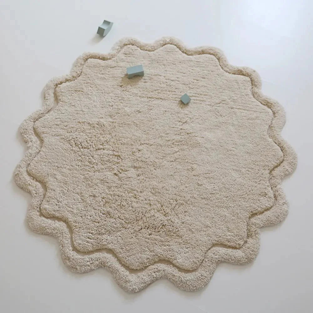 Alfombra Infantil 110 cm SWEET APRIL ECRU Algodón Lavable en lavadora